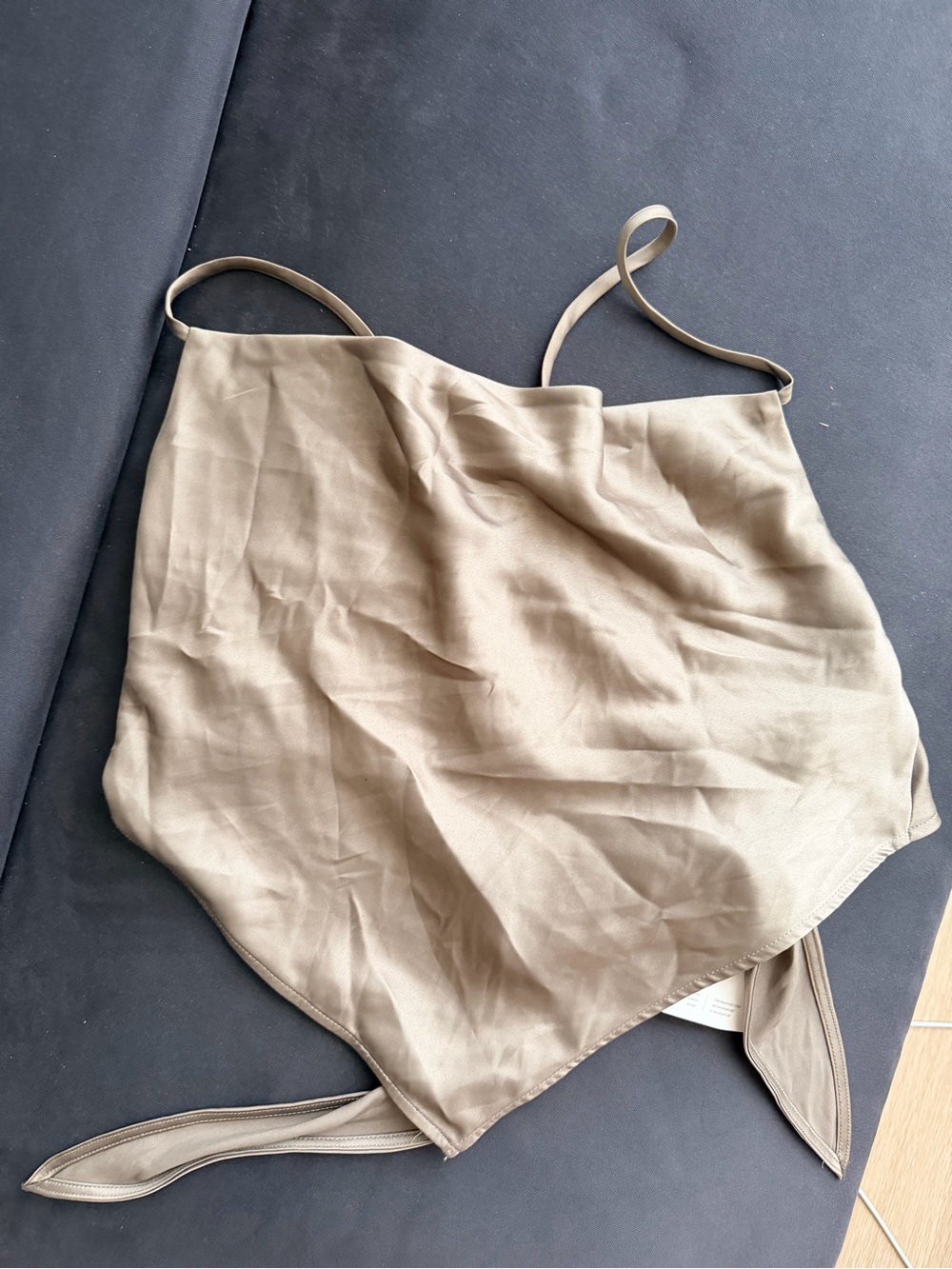Oak and Fort Satin Cami Wrap Top in medium - taupe